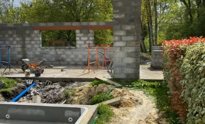 Construction d'une piscine, Bazas, Maçonnerie Jérôme Lucat