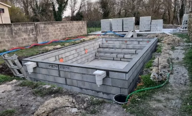 Construction d'une piscine, Bazas, Maçonnerie Jérôme Lucat