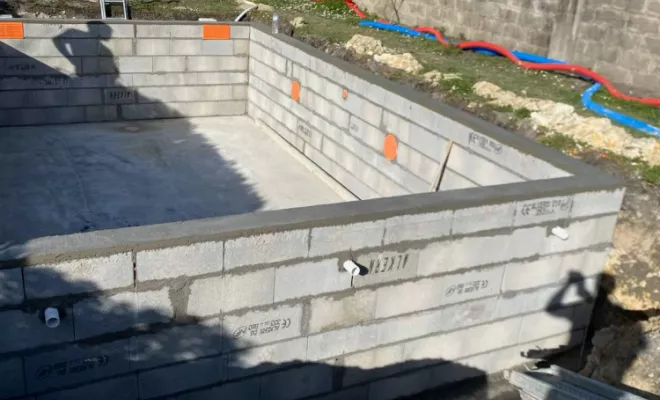 Construction d'une piscine, Bazas, Maçonnerie Jérôme Lucat