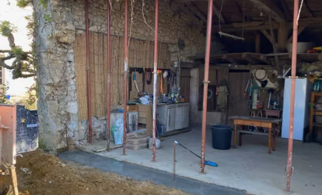 Rénovation d'une grange, Bazas, Maçonnerie Jérôme Lucat