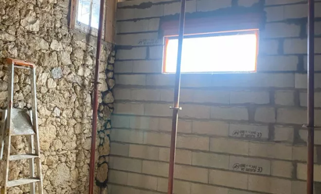 Rénovation d'une grange, Bazas, Maçonnerie Jérôme Lucat