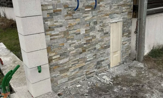 Prolongement d'une clôture, Bazas, Maçonnerie Jérôme Lucat